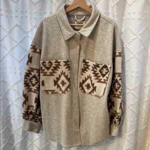 Aztec Print Shacket